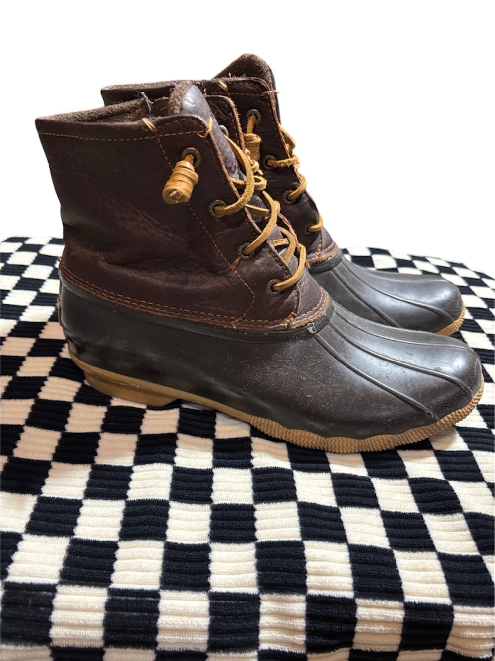 Sperry Brown Leather Duck Boots Women’s Size 10